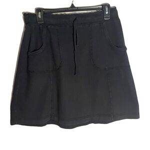 Fresh Produce Black Mini Skirt with Pockets drawstring elastic waist size M